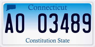 CT license plate AO03489