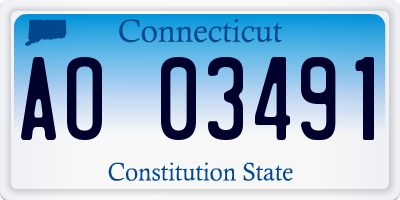 CT license plate AO03491