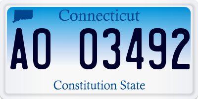 CT license plate AO03492