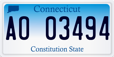 CT license plate AO03494
