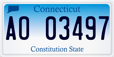 CT license plate AO03497