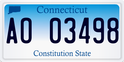 CT license plate AO03498