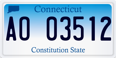 CT license plate AO03512