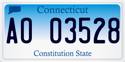 CT license plate AO03528
