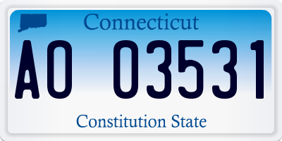 CT license plate AO03531
