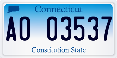 CT license plate AO03537