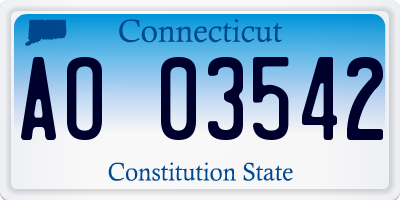 CT license plate AO03542