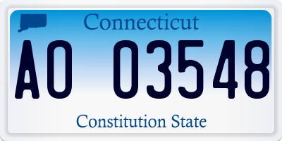 CT license plate AO03548