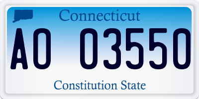 CT license plate AO03550