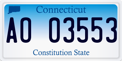 CT license plate AO03553