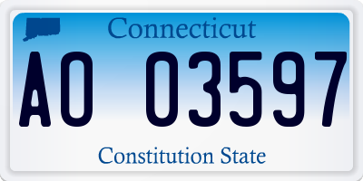 CT license plate AO03597