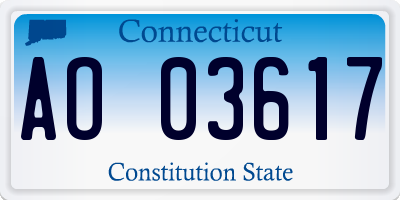CT license plate AO03617