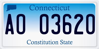 CT license plate AO03620
