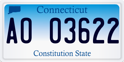 CT license plate AO03622