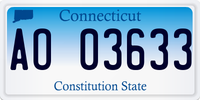 CT license plate AO03633