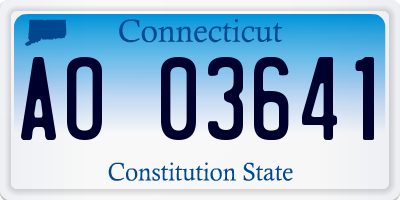 CT license plate AO03641