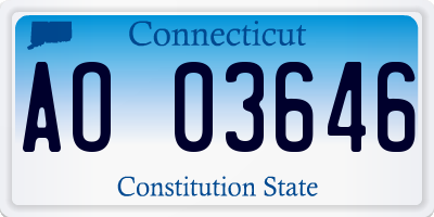 CT license plate AO03646
