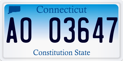 CT license plate AO03647
