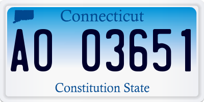 CT license plate AO03651