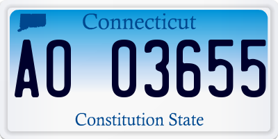 CT license plate AO03655