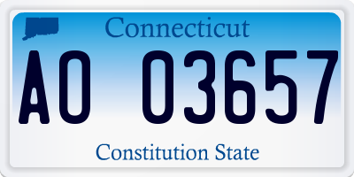 CT license plate AO03657
