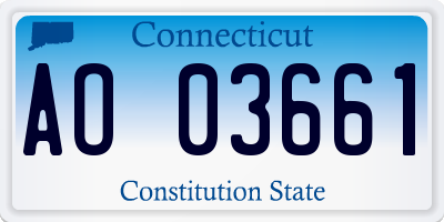 CT license plate AO03661