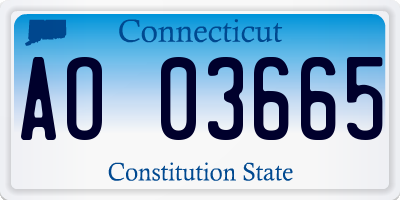 CT license plate AO03665