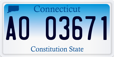 CT license plate AO03671