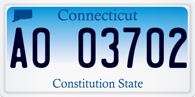 CT license plate AO03702
