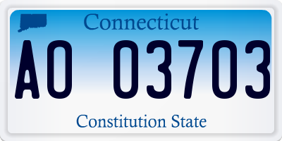 CT license plate AO03703