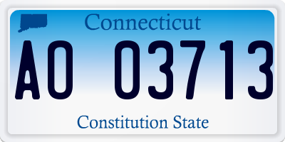 CT license plate AO03713