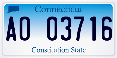 CT license plate AO03716