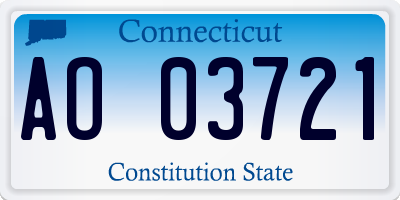 CT license plate AO03721