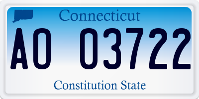 CT license plate AO03722