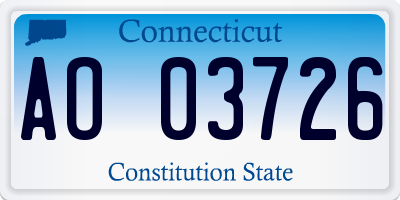 CT license plate AO03726