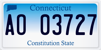CT license plate AO03727