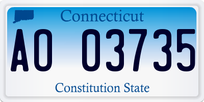 CT license plate AO03735