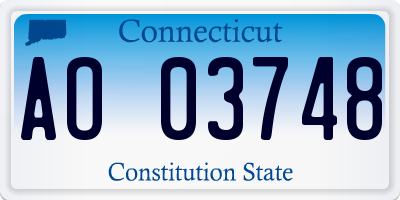 CT license plate AO03748
