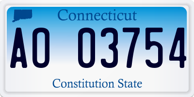 CT license plate AO03754