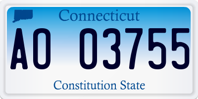 CT license plate AO03755