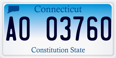 CT license plate AO03760