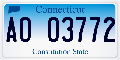 CT license plate AO03772
