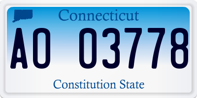 CT license plate AO03778