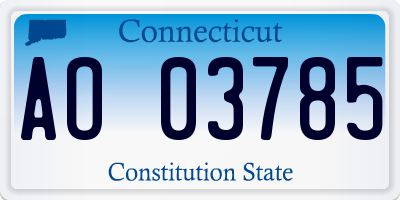 CT license plate AO03785