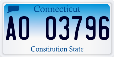 CT license plate AO03796