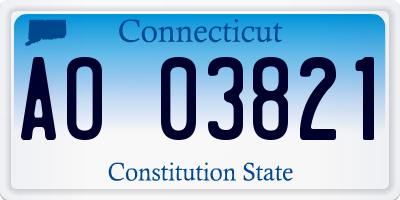 CT license plate AO03821