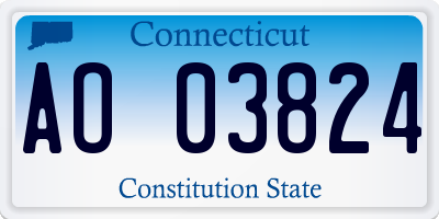CT license plate AO03824