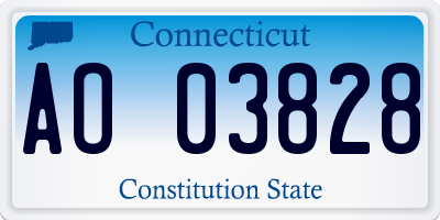 CT license plate AO03828