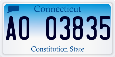 CT license plate AO03835