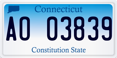 CT license plate AO03839
